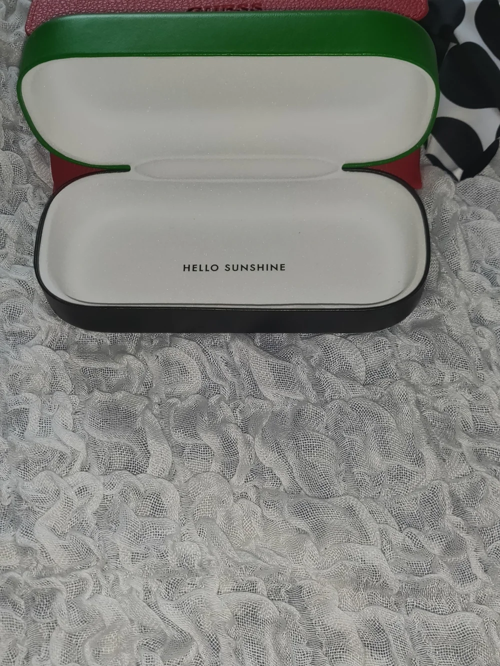 Kate Spade Glasses Case Bright Green With Branded Cleaning Cloth